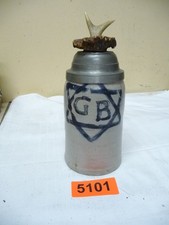 5101.      Alter Steingut Bierkrug  Brauerei  GB Krug Deko Krug   Bierkrug