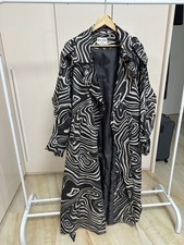 Trenchcoat Mantel Grau/Weis Gr. 40 Damen