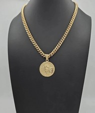 Gold Large Jesus Necklace, 7mm