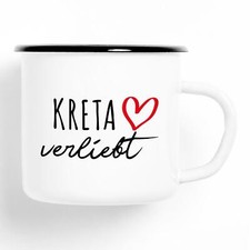 Emaille Tasse Kreta verliebt