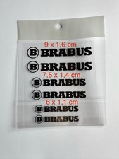 6 x Brabus Bremssattel Sticker Aufkleber hitzebeständig - schwarz