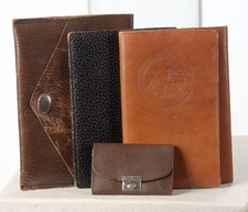 3x alte Brieftasche 1x Münz-Geldbeutel vintage Leder 1x Kempten 1x selbstgenäht