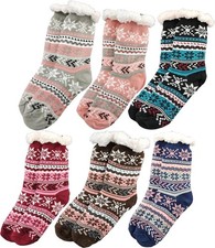 Damen Kuschelsocken Anti Rutsch Socke Winter Hausschuhe Socken Strick Fleece G