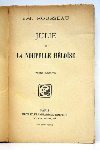 Rousseau nouvelle héloïse - nouvelle,