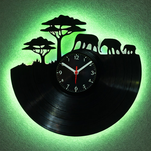 Wanduhr elefant aus vinyl - elefant,