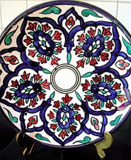 Wandteller Keramik Handarbeit handbemalt orientalisch Marokko ?  Wall Plate 26cm