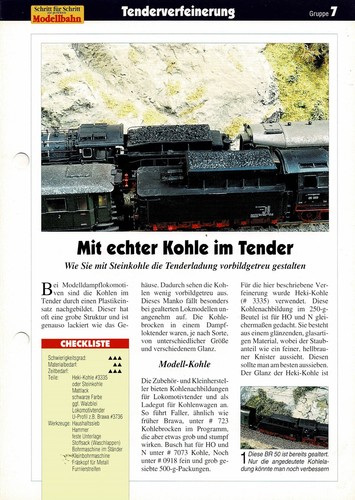 Einen vorbildgerechten tender - vorbildgerechten,