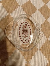 Kissel Kaffee Werbe-Aschenbecher aus Glas Ascher oval ca.  13,5 x 14 cm, wie neu