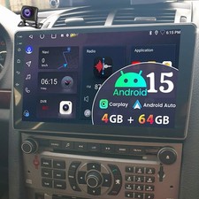 4+64G Carplay Für Peugeot 407 2004-2011 Android 15 Autoradio SWC GPS Navi BT KAM