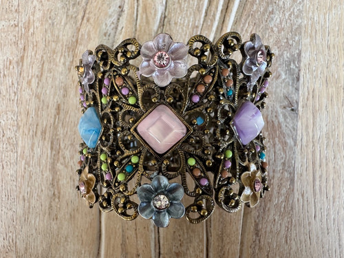Damen armreif mit blumen und - mit,