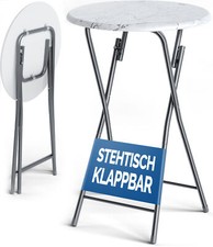 CASARIA® Stehtisch Bistrotisch Partytisch klappbar 110cm Holz Rund Weiß Garten