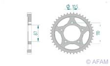 Kettenrad Stahl 44-Zähne 530-Teilung für Suzuki GSX-R 750 Bj. 1985-1987