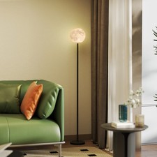 HOMCOM LED Mond Stehlampe Wohnzimmer Dimmbar Stehleuchte mit Fußschalter