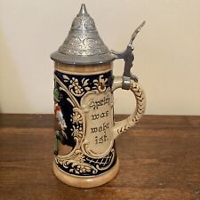 Vintage Bierstein Deckel Tankard Bierbecher. Schuh Plattler 1/8 ltr