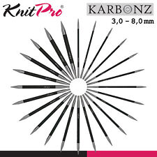 KnitPro Karbonz Austauschbare Nadelspitzen Länge 11,5 cm Kohlefaser 12 Größen