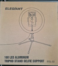 Ringlicht, Stativ, Elegiant, 160 LED Aluminium, Durchm. 29 cm