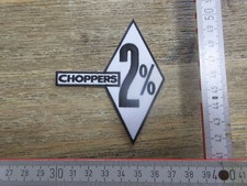 Aufnäher Patch 2% Choppers Raute Slogan Biker Bobber Chopper Jacke Weste Kutte