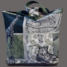 Handarbeit *Unikat*  Schultertasche XXL Shopper   Leopard Giraffe   Polsterstoff