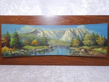 Ölbild Gemälde signiert Carlo Alpenpanorama gewölbt - Vintage - Wilder Kaiser