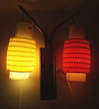 Wandleuchte Mid Century 50 er DDR Gelb Orange Wandlampe E14 Deko