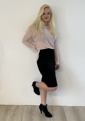 Samt rock damen knielang - damen,