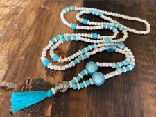 Mala Kette - Howlith & Taguanuss - NEU - Buddha - Yoga - Schmuck - Halskette!