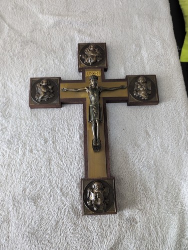 Vintage wandkreuz kruzifix - wandkreuz,