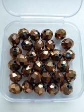 Glasperlen, braun/ kupfer, 8 x