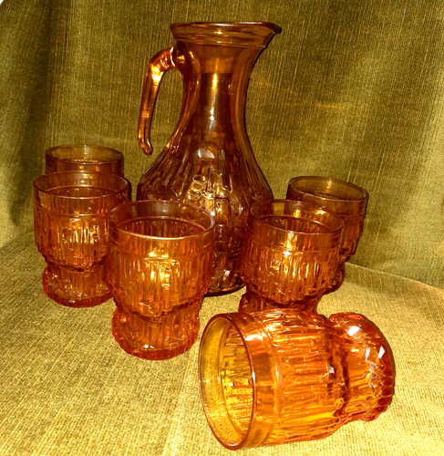 Set relief karaffe 6 - set, relief-karaffe