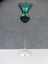 28162. Schöner Kerzenständer  Kerzenleuchter    Glas  klar grün