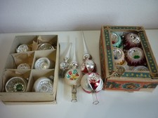 Omas alter Baumschmuck und  Baumspitzen - Konvolut - Baumanhänger -Reflex Kugeln