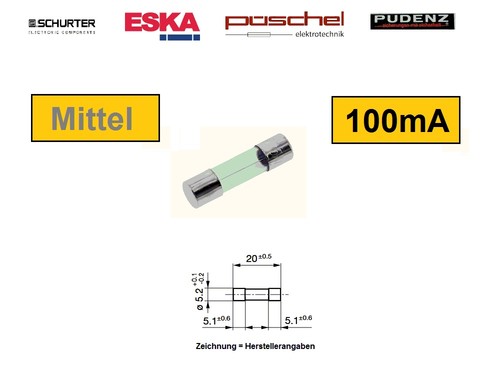Fsm110 100ma feinsicherung - 100ma,