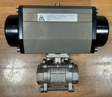 Pneumatischer Kugelhahn DN40  1 1/2" Edelstahl 1.4408