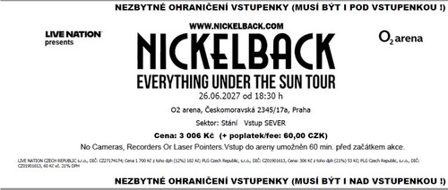 Nickelback prague stehplätze - prague,