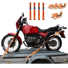 4 Gurtschlaufen Doppelschlaufe + 4 Spanngurte Motorradspanngurt Sicherung