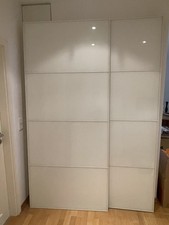 Ikea Schiebetüren Pax 2er Set Weiß glänzend mit Schienen