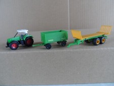 Trecker Schlepper mit 2 Anhänger Hersteller Wiking 1:160 Spurweite N #09