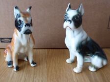 Porzellan Figuren Hunde Boxer 2x