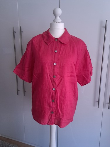 Damen leinen bluse - hemd, pink
