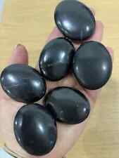 6 Stück Schungit Flacher Palmstein Poliert shungite Trommelstein
