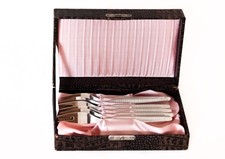 6 Stück DDR Kuchengabel Kuchen Gabel VEB Smalcalda ABS Besteck in OVP