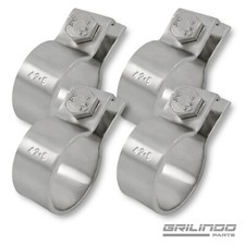4 Rohrschellen Edelstahl DIN Ø 42mm (42,5) Massiv Breitbandklemmen Auspuff 71555