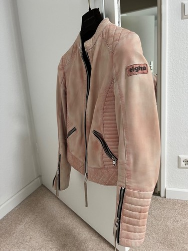 Lederjacke damen rosa tigha - damen,