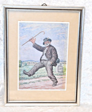 kleines Bild  Druck - im Holzrahmen -  Otto Quante - ca. 16 cm x 21 cm