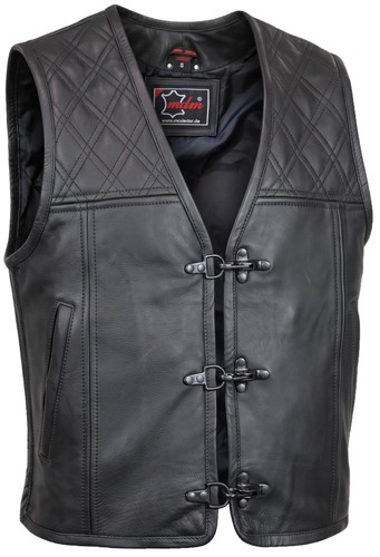 Herren biker lederweste - herren,