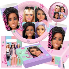 BARBIE GEBURTSTAG Geschirr Deko Kindergeburtstag Mädchen Motto Party Kinder Set