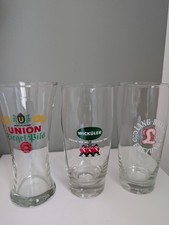 Konvolut alte Biergläser, Union Siegel Pils, Wicküler, Lang Bräu Freyung