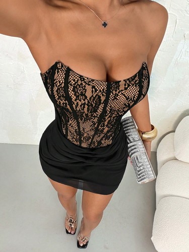 Sexy minikleid mit rüschen - minikleid,