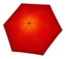 doppler Carbonsteel Mini Slim Regenschirm Fusion Red / Yellow dunkelrot rot Neu