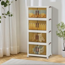 Aufbewahrungsbox mit Deckel mit Türen & Rädern Schrank Storage Lagerbox Groß